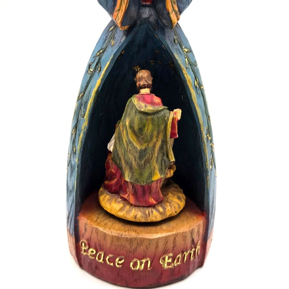 Christmas Angel Music Box Nativity Rotates When Hark The Herald Music Plays